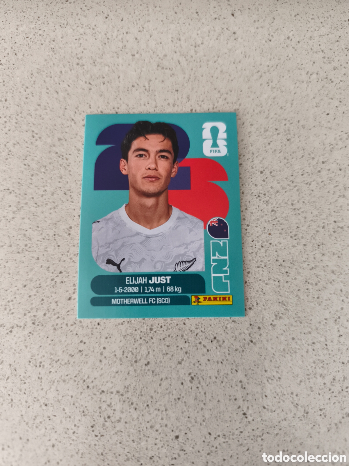 Football Stickers: CROMO N&Uacute;MERO 18 JUST NUEVA ZELANDA. MUNDIAL 2026. PANINI