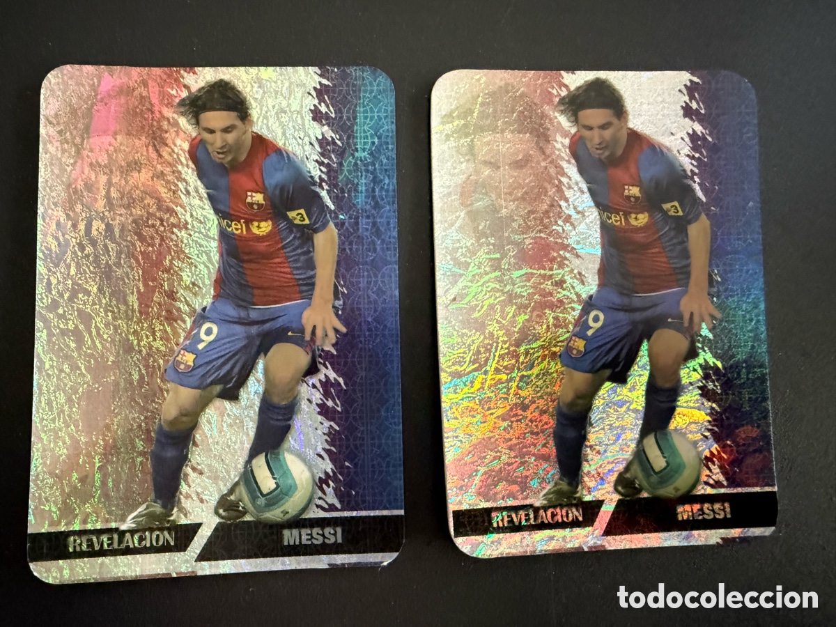 Cromos de f&uacute;tbol: MUNDICROMO 2008. n 542. MESSI. Jaspeado Horizontal y Vertical