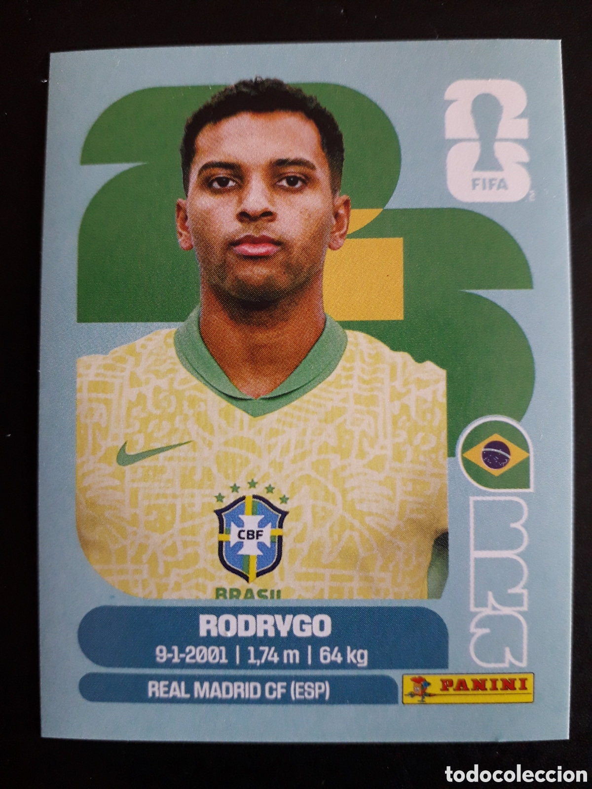 Cromos de f&uacute;tbol: RODRYGO BRASIL BRA 15 MUNDIAL F&Uacute;TBOL 2026 FIFA WORLD CUP PANINI SIN PEGAR PEDIDO M&Iacute;NIMO 3&euro;