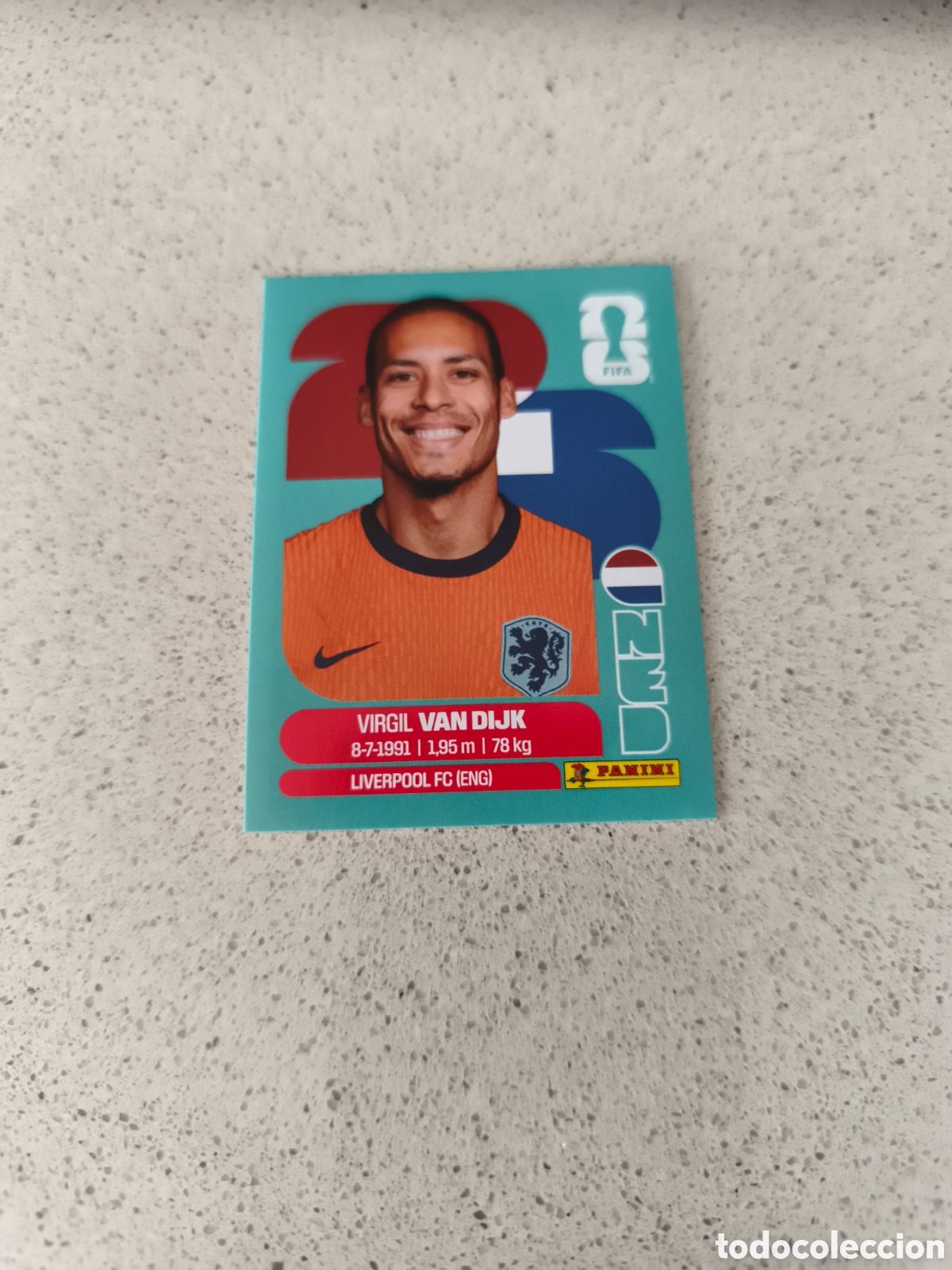Cromos de f&uacute;tbol: CROMO N&Uacute;MERO 3 VAN DIJK PA&Iacute;SES BAJOS. MUNDIAL 2026. PANINI