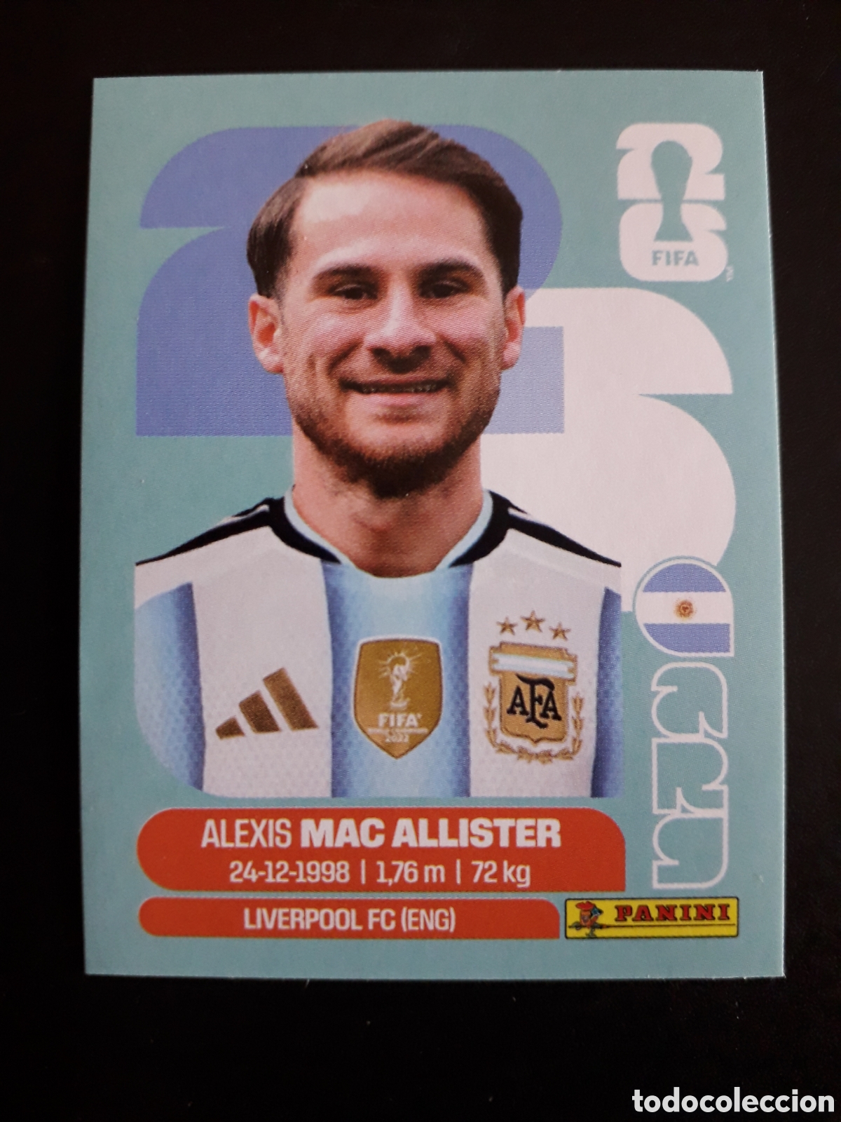 Cromos de f&uacute;tbol: MAC ALLISTER ARGENTINA ARG 9 MUNDIAL F&Uacute;TBOL 2026 FIFA WORLD CUP PANINI SIN PEGAR PEDIDO M&Iacute;NIMO 3&euro;