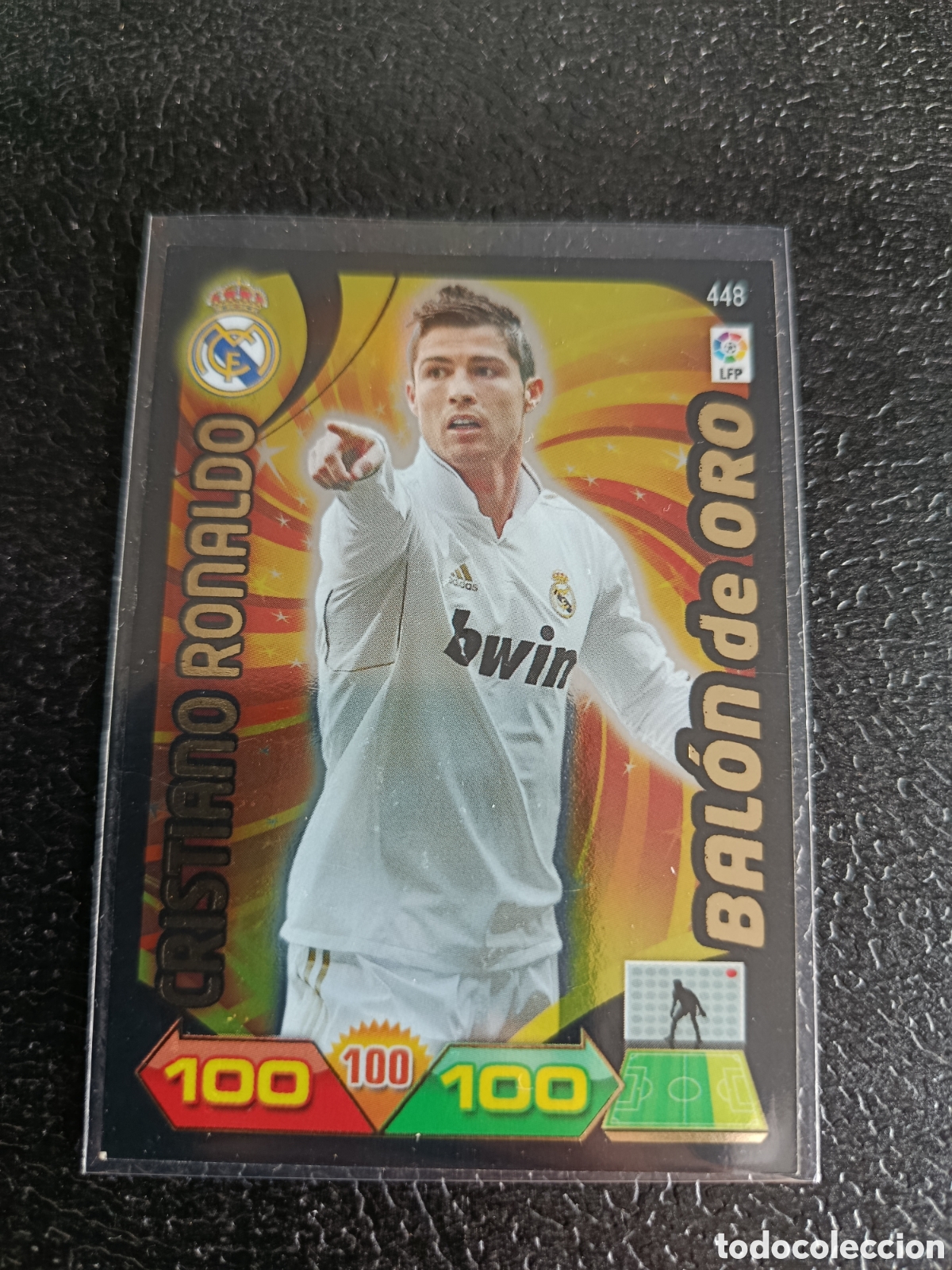 Cromos de f&uacute;tbol: CRISTIANO RONALDO BAL&Oacute;N DE ORO #448 REAL MADRID - ADRENALYN XL LA LIGA BBVA 2011 2012 - PANINI 11 12
