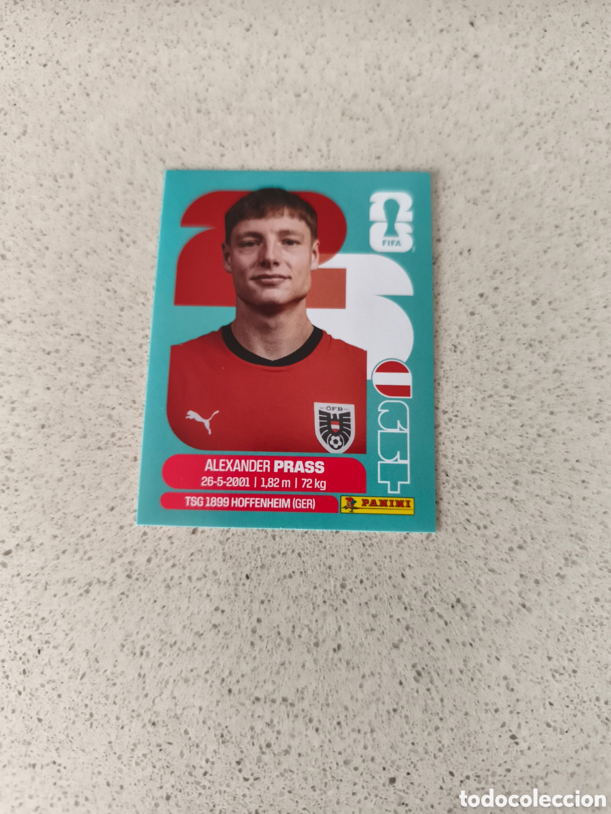 Cromos de f&uacute;tbol: CROMO N&Uacute;MERO 9 PRASS AUSTRIA. MUNDIAL 2026. PANINI