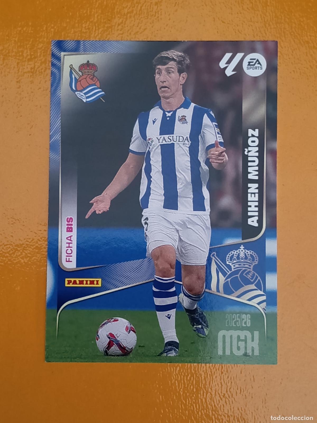 Figurine di Calcio: 314 FICHA BIS. AHIEN MU&Ntilde;OZ. REAL SOCIEDAD. MEGACRACKS 2025-26. PANINI