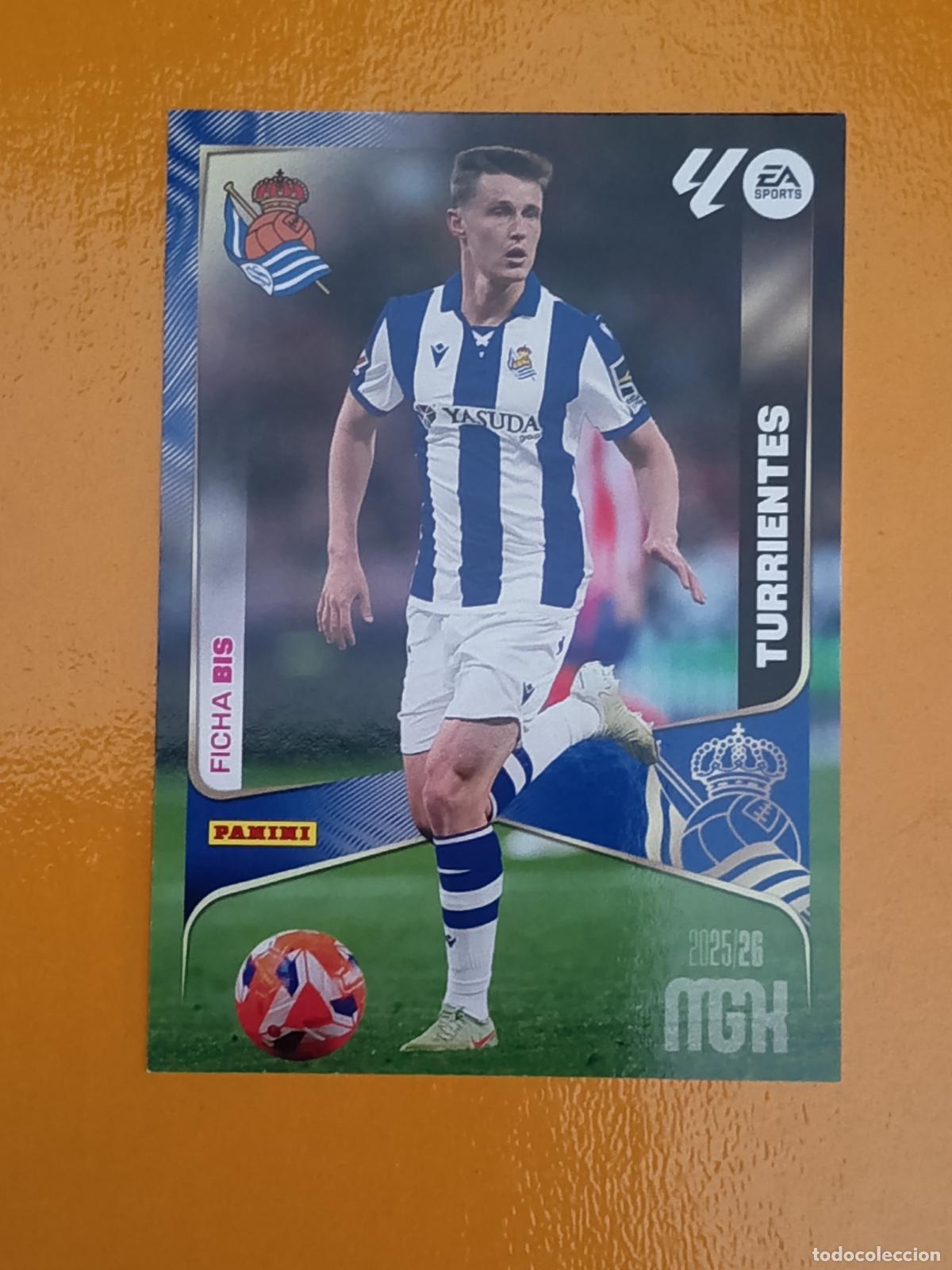 Figurine di Calcio: 315 FICHA BIS. TURRIENTES. REAL SOCIEDAD. MEGACRACKS 2025-26. PANINI