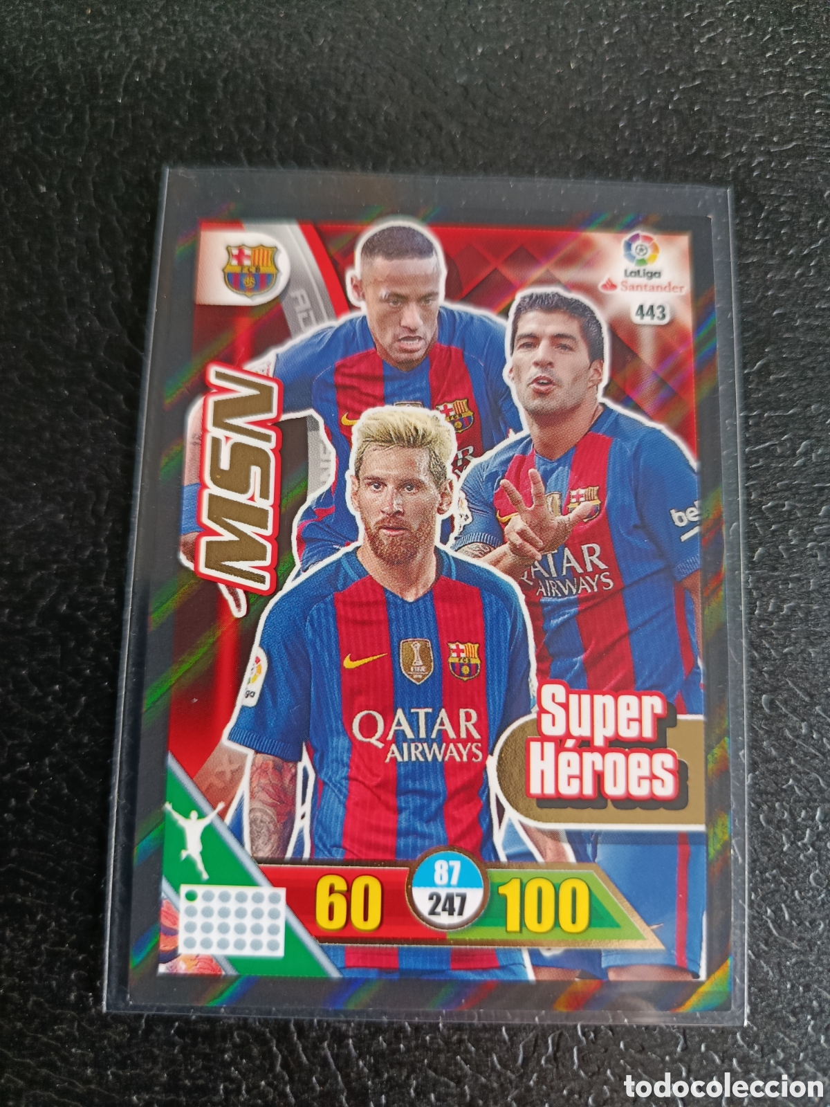 Football Stickers: MSN BARCELONA 443 MESSI SUPER HEROES ADRENALYN XL LIGA 2016/17 16 17 PANINI