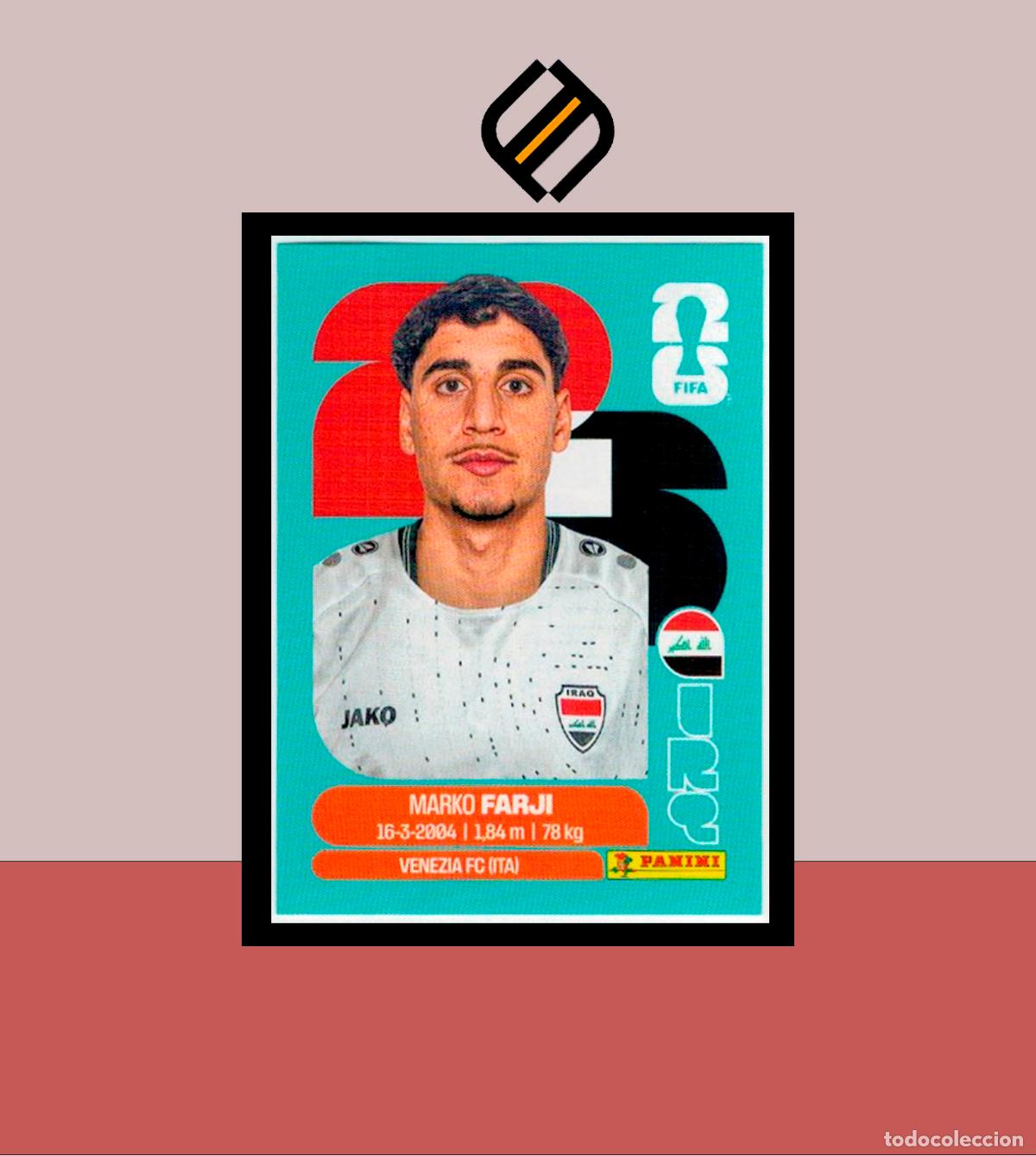 Cromos de f&uacute;tbol: PANINI FIFA CLUB WORLD CUP 2026 26 IRQ 16 MARKO FARJI IRAQ STICKER MUNDIAL MEX CAN USA LIGA