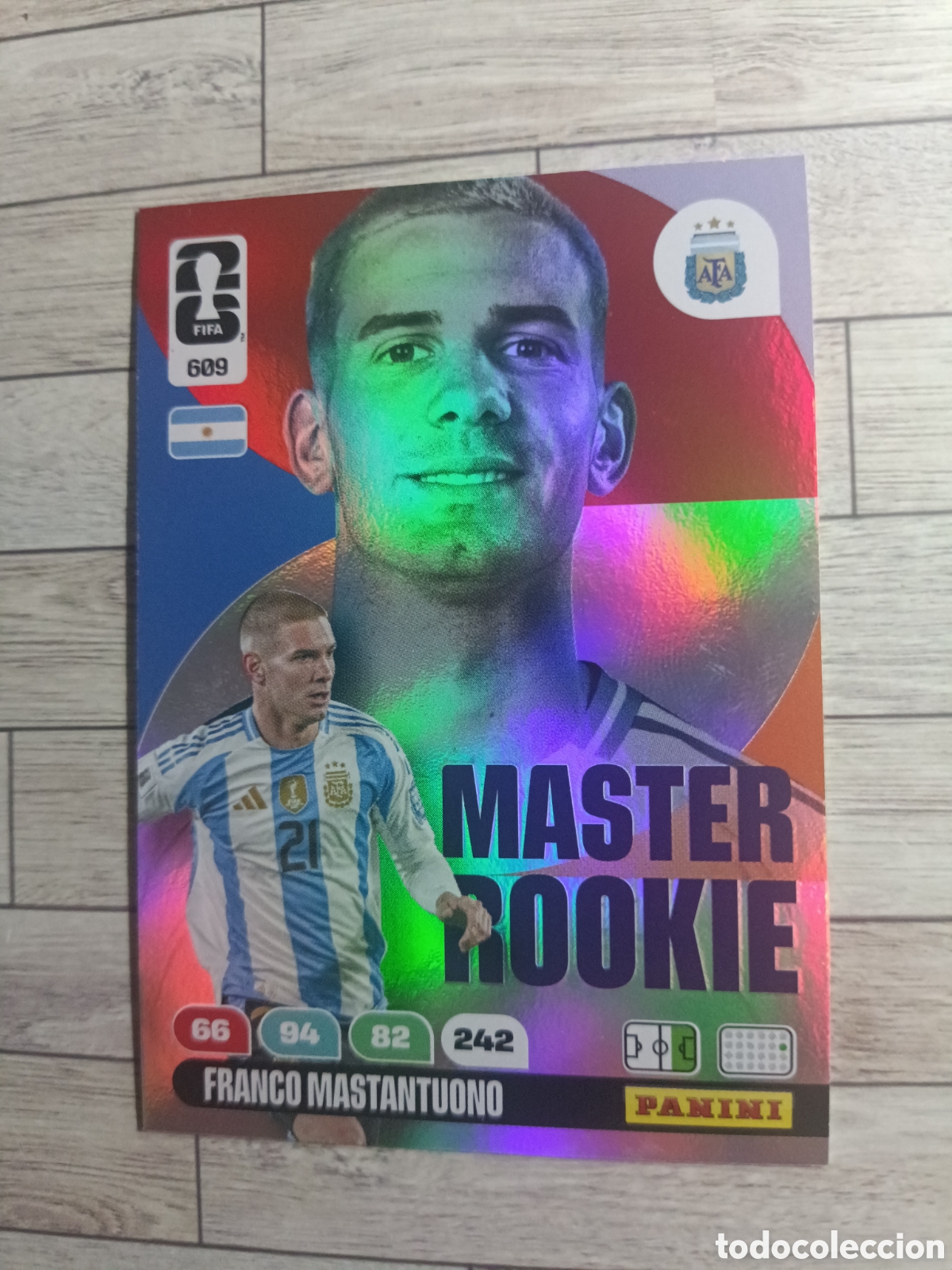 Cromos de f&uacute;tbol: 609 FRANCO MASTANTUONO MASTER ROOKIE ARGENTINA ADRENALYN XL MUNDIAL FIFA WORLD CUP 2026 PANINI