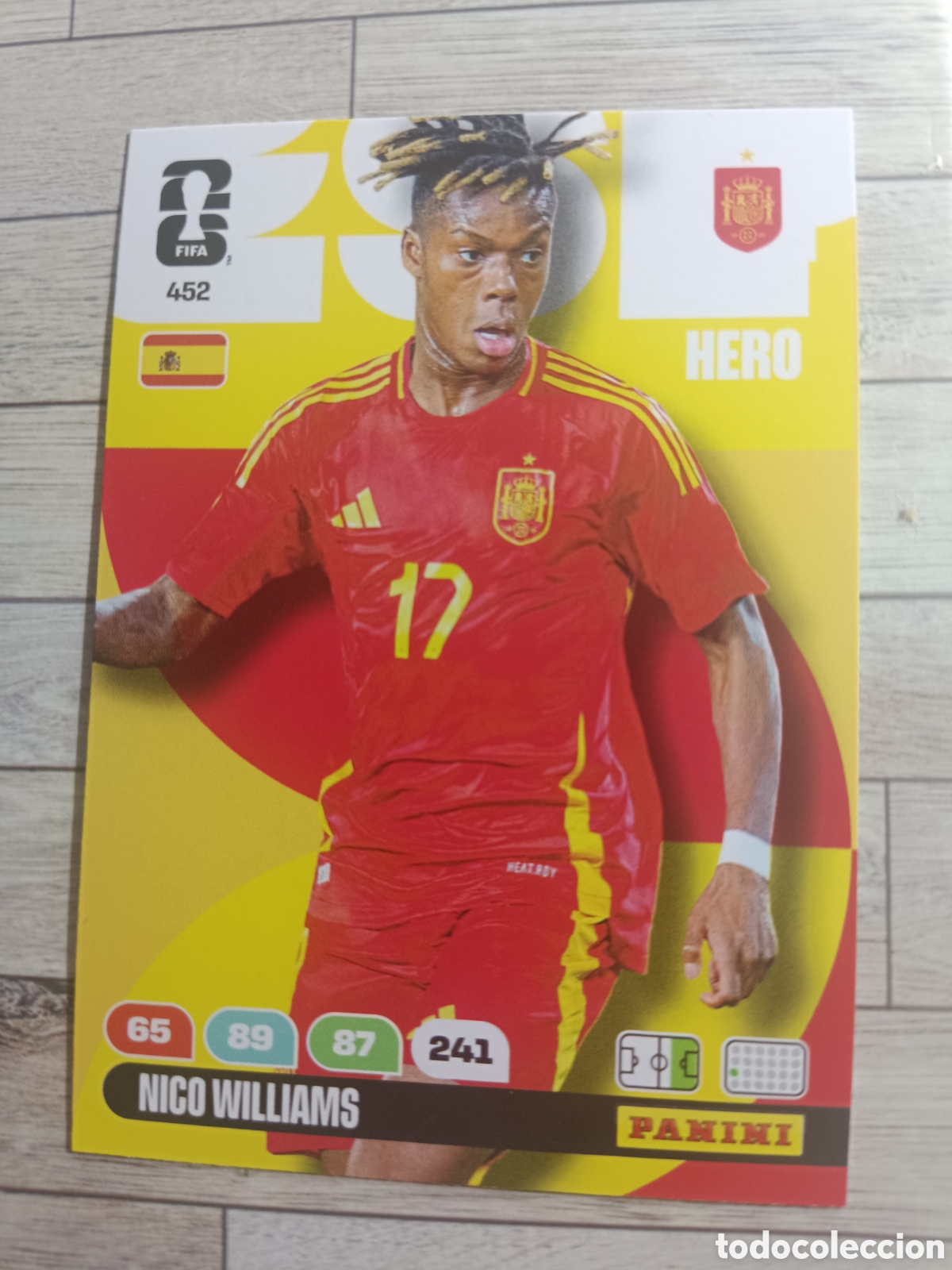 Cromos de f&uacute;tbol: 452 NICO WILLIAMS ESPA&Ntilde;A HERO ADRENALYN XL MUNDIAL FIFA WORLD CUP 2026 PANINI