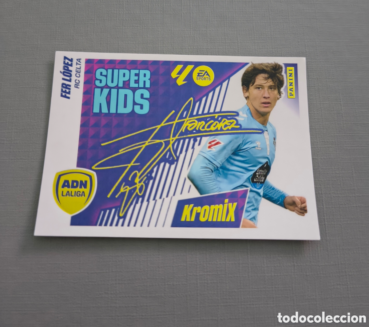 Cromos de f&uacute;tbol: LALIGA ESTE 2025 2026 EA SPORTS 25 26 ALBUM PANINI ADN LALIGA SUPER KIDS KROMIX N. K8 FER L&Oacute;PEZ CELT