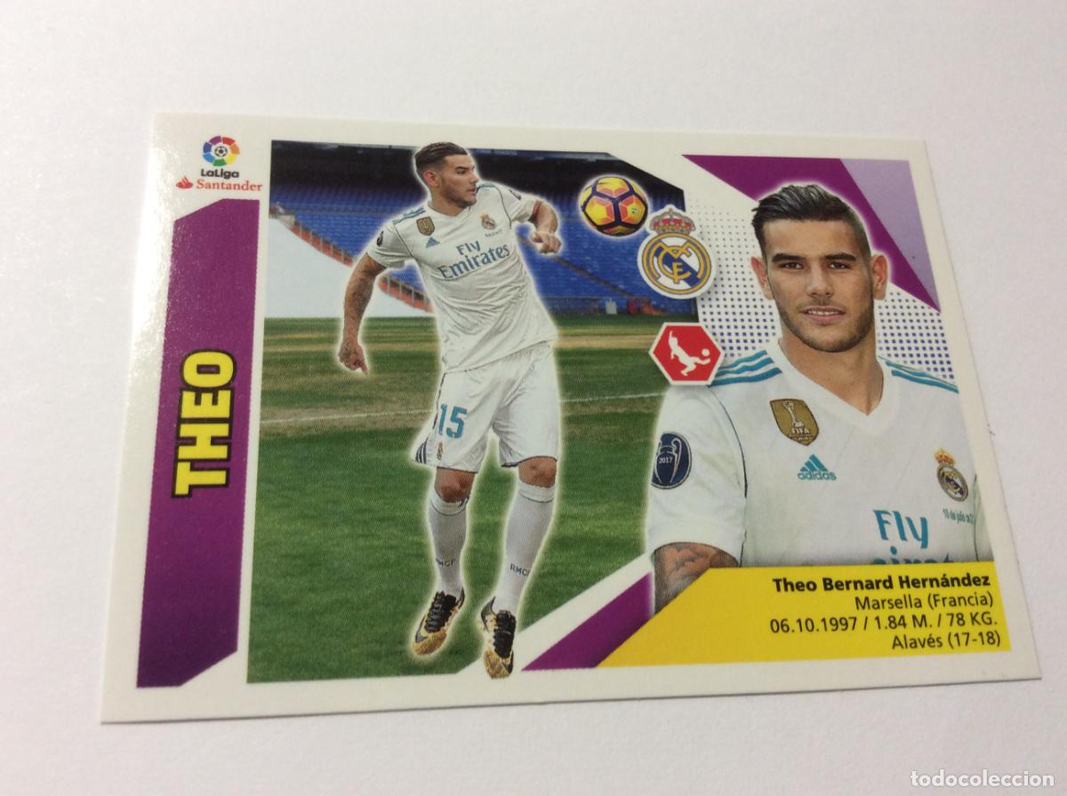 Football Stickers: &Uacute;ltimo fichaje 5 Theo Hern&aacute;ndez Real Madrid Liga Este 2017 2018 17 18 Panini