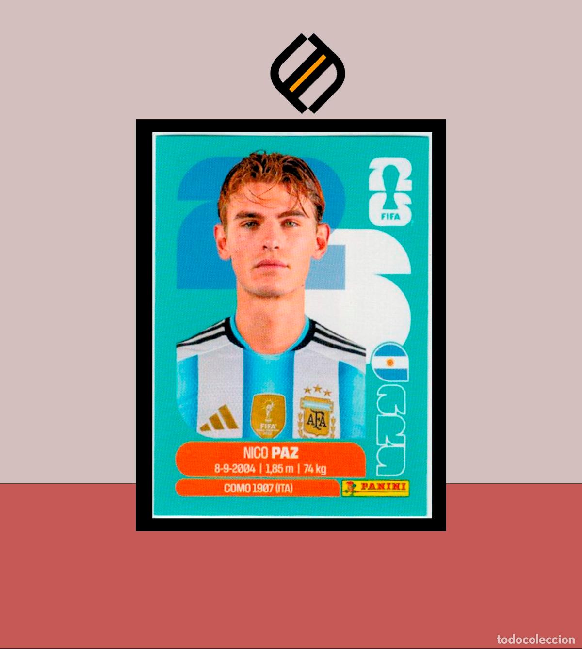 Cromos de f&uacute;tbol: PANINI FIFA CLUB WORLD CUP 2026 26 ARG 14 NICO PAZ ARGENTINA STICKER MUNDIAL MEX CAN USA