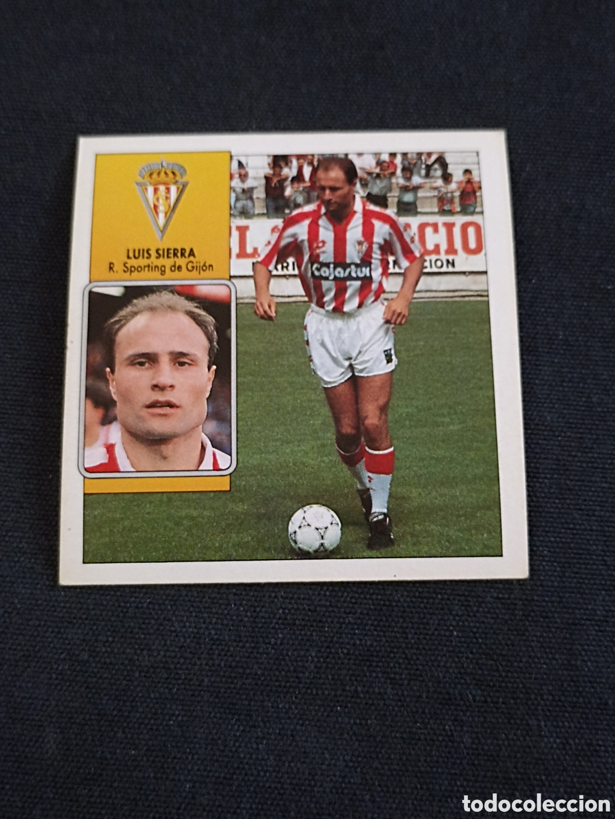 Cromos de f&uacute;tbol: Luis Sierra ( Real Sporting de Gij&oacute;n ). Liga este 92-93. Nunca pegado