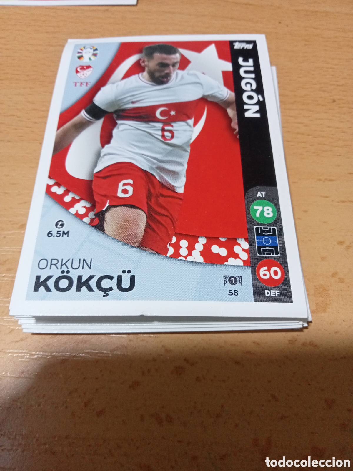 Cartes &agrave; collectionner de Football: Cromo 58 Orkun K&ouml;k&ccedil;&uuml; uefa euro 2024 Germany