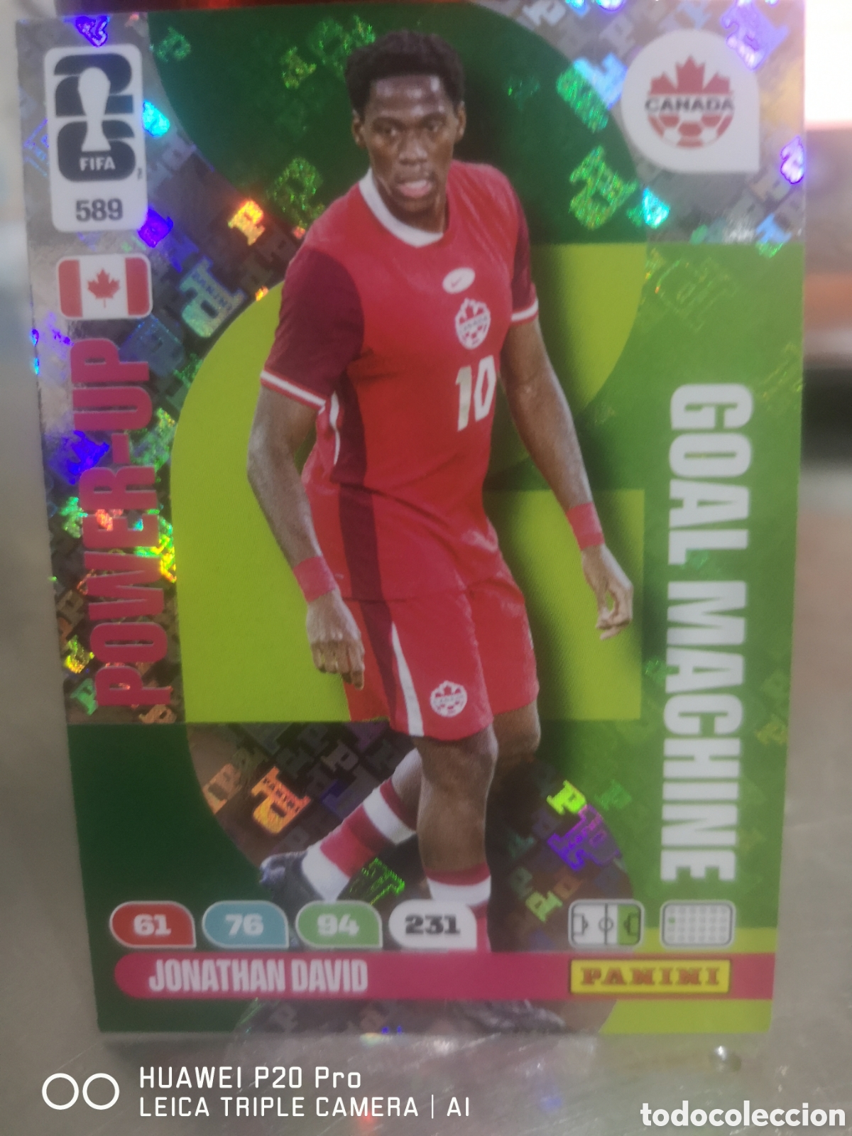Cartes &agrave; collectionner de Football: FIFA WORLD CUP MUNDIAL 2026 ADRENALYN GOAL MACHINE POWER - UP JONATHAN DAVID 589 CANADA