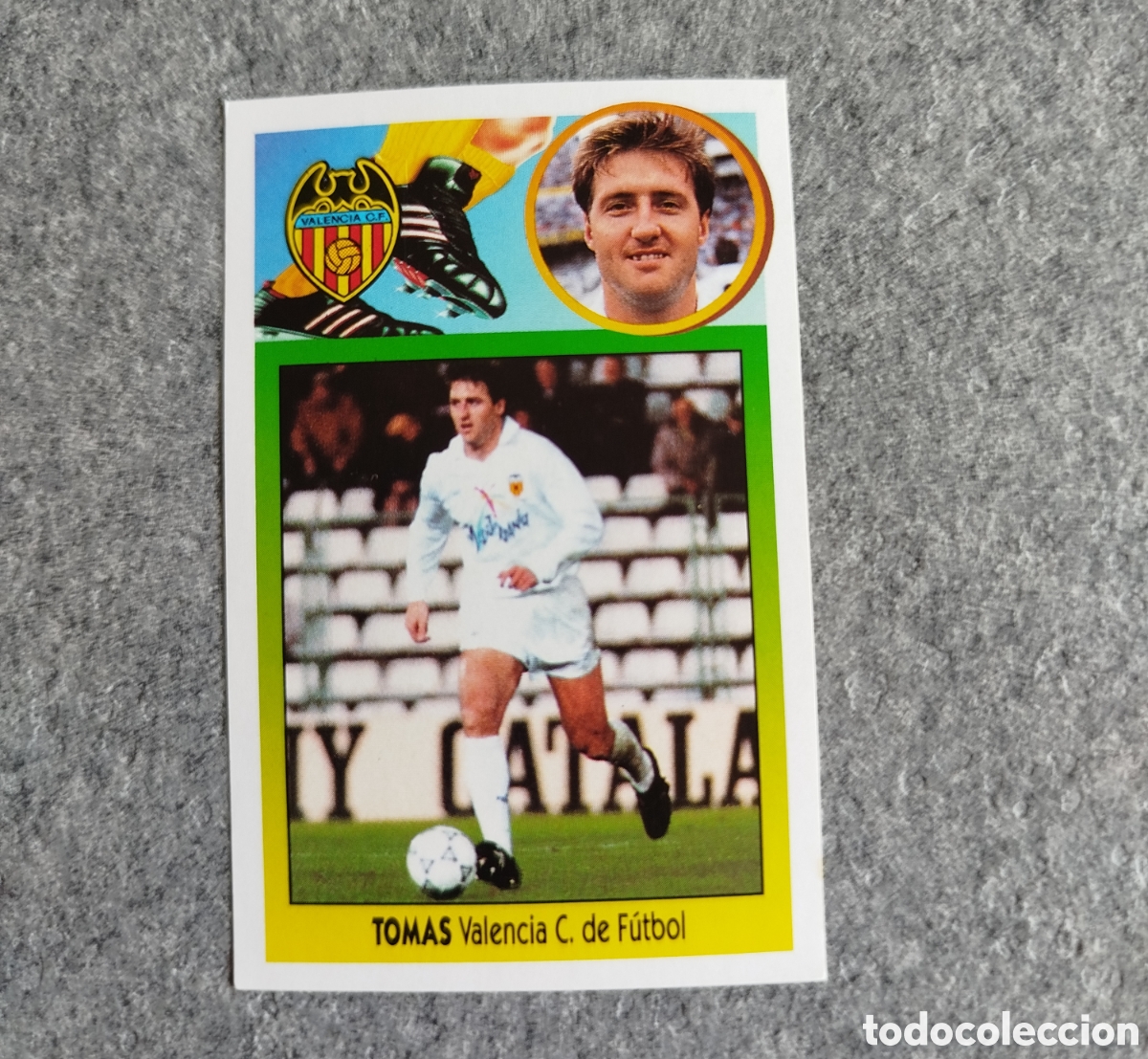Cromos de f&uacute;tbol: ADHESIVO TOM&Aacute;S VALENCIA CLUB FUTBOL LIGA 93 94 1993 1994 ESTE SIN PEGAR NUNCA PEGADO CROMO