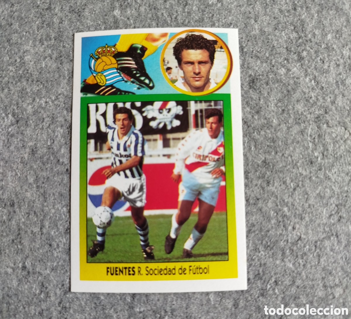 Cromos de f&uacute;tbol: ADHESIVO FUENTES REAL SOCIEDAD LIGA 93 94 1993 1994 ESTE SIN PEGAR NUNCA PEGADO CROMO