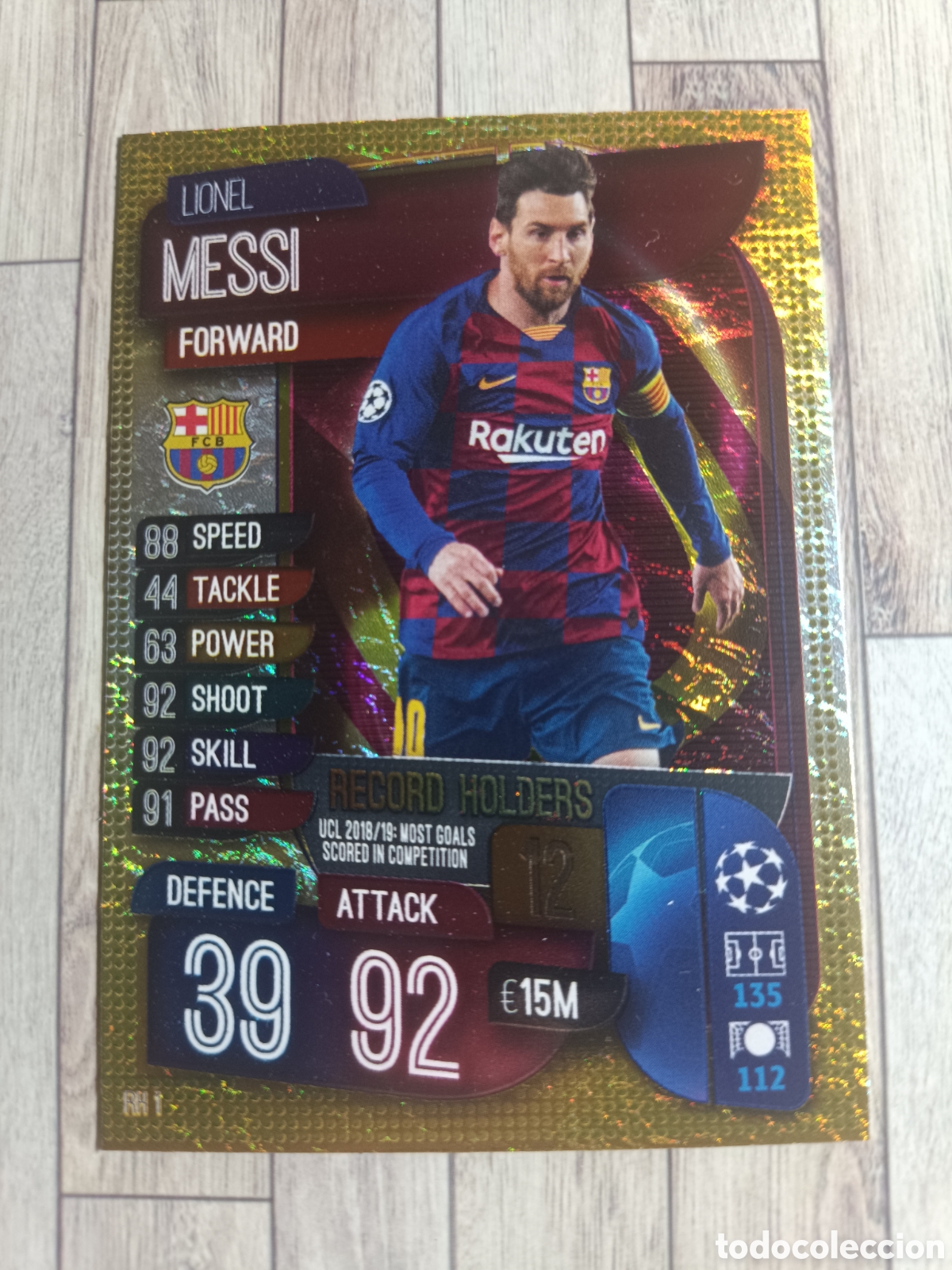 Cromos de f&uacute;tbol: RH1 MESSI RECORD HOLDERS BARCELONA MATCH ATTAX CHAMPIONS 2019 2020 TOPPS 19 20