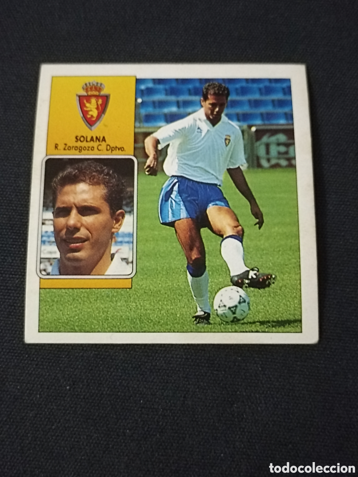 Cromos de f&uacute;tbol: Solana ( Real Zaragoza ). Liga este 92-93. Nunca pegado