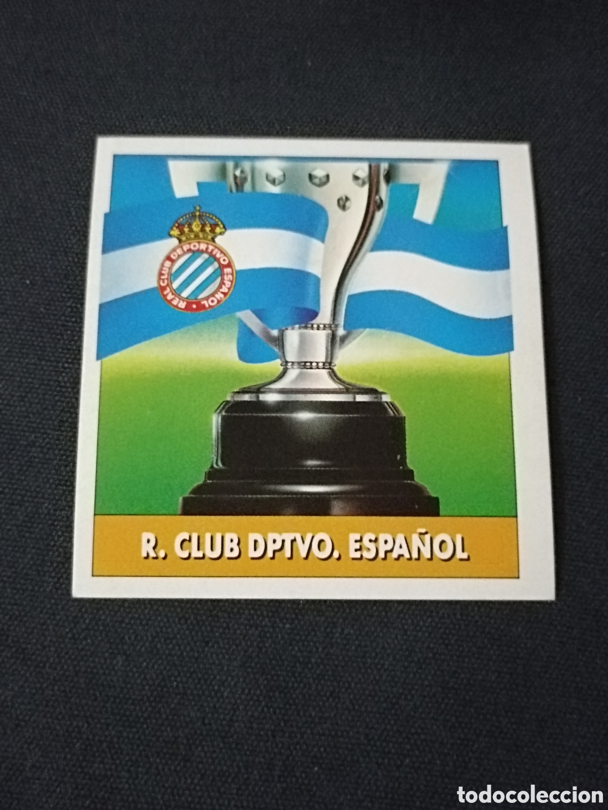 Cromos de f&uacute;tbol: Escudo y Bandera ( Espa&ntilde;ol ). Liga este 92-93. Nunca pegado