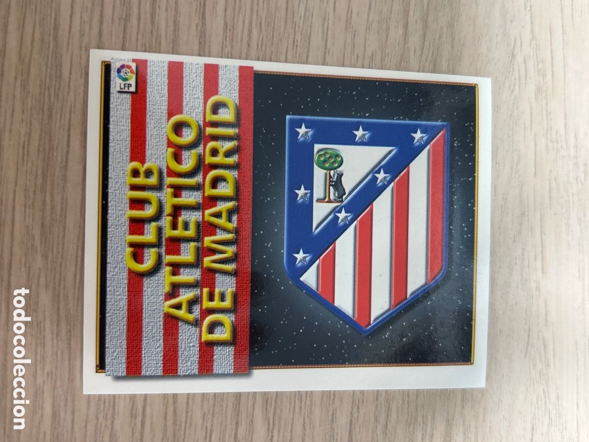 Cromos de f&uacute;tbol: ESCUDO ATLETICO DE MADRID LIGA ESTE 1998 1999 98 99 NUNCA PEGADO SIN PEGAR