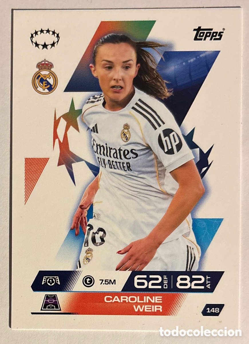 Cromos de f&uacute;tbol: CAROLINE WEIR (REAL MADRID). CARTA TOPPS MATCH ATTAX 2025/26.
