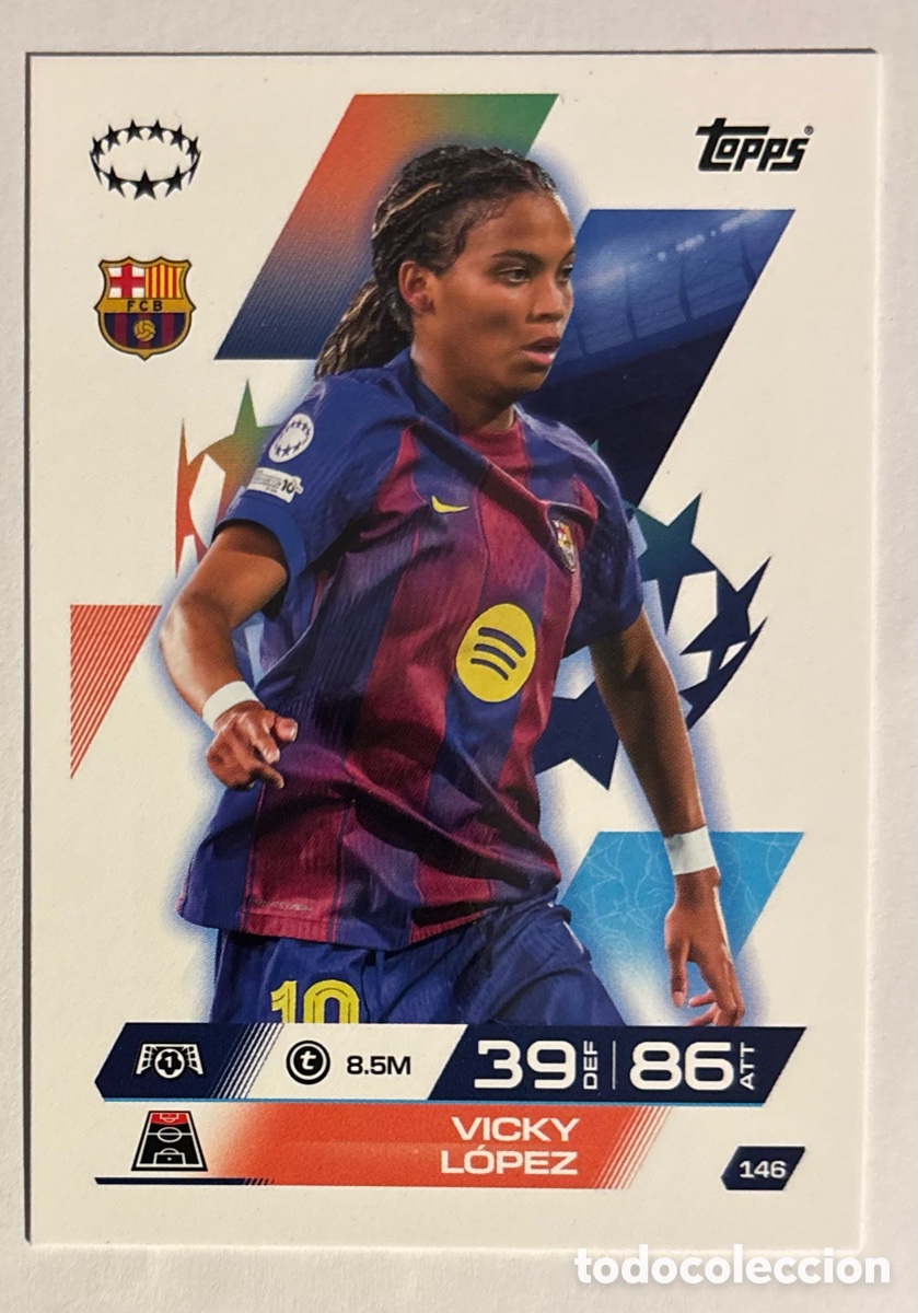 Cromos de f&uacute;tbol: VICKY L&Oacute;PEZ (FC BARCELONA). CARTA TOPPS MATCH ATTAX 2025/26.