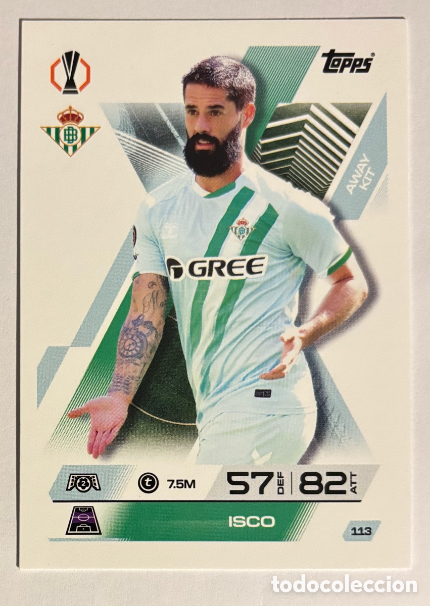 Cromos de f&uacute;tbol: ISCO (REAL BETIS). CARTA TOPPS MATCH ATTAX 2025/26.