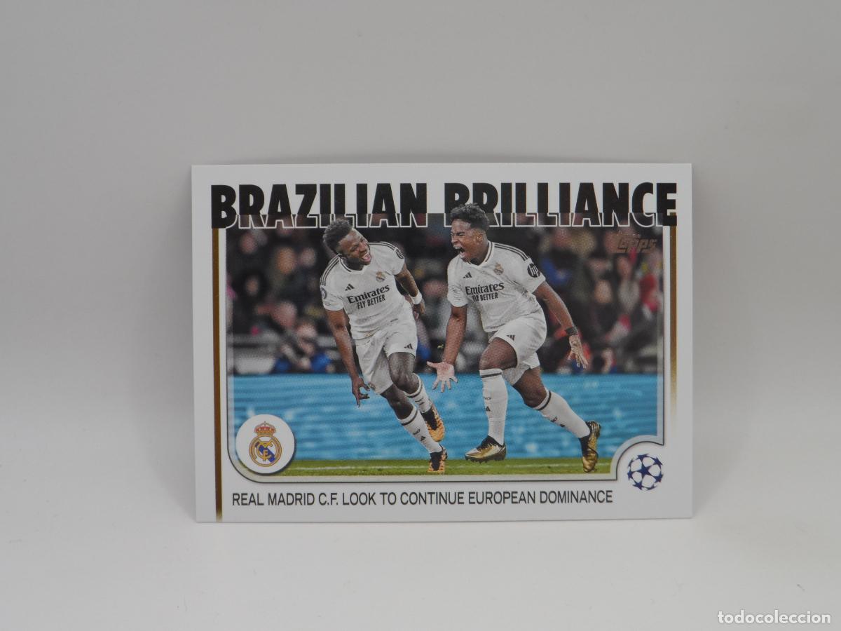 Fu&szlig;ball-Sticker: 28 BRAZILIAN BRILLANCE REAL MADRID VINICIUS ENDRICK TOPPS FLAGSHIP COMPETITIONS 2024 2025 24 25