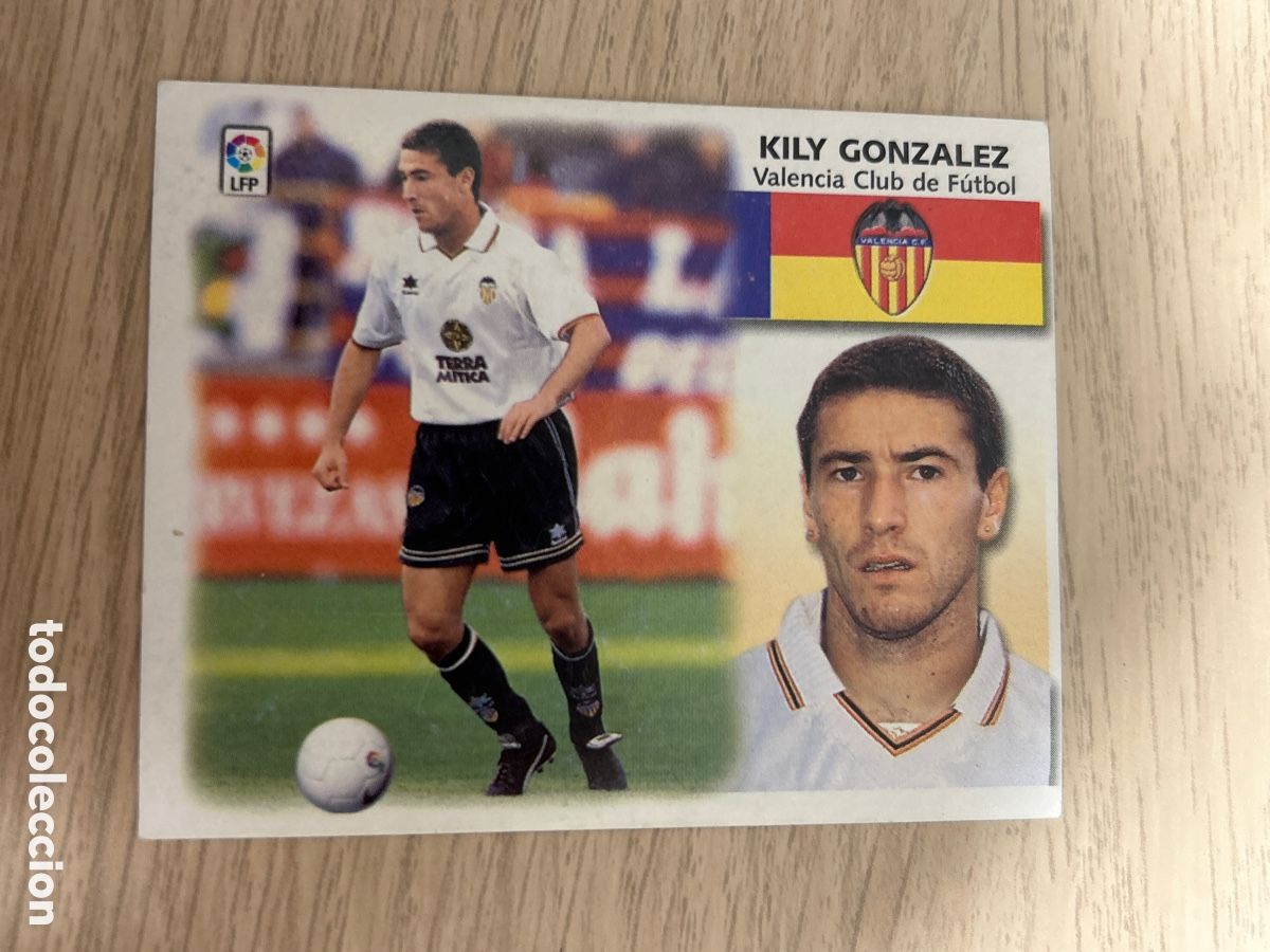 Cromos de f&uacute;tbol: KILY GONZ&Aacute;LEZ VALENCIA FICHAJE 28 LIGA ESTE 1999 2000 99 00 NUNCA PEGADO SIN PEGAR