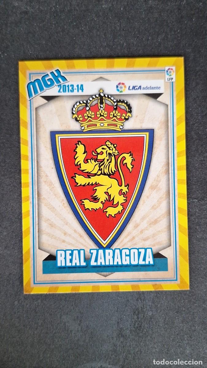Cromos de f&uacute;tbol: L1 ESCUDO REAL ZARAGOZA LIGA ADELANTE SEGUNDA DIVISION 417 PANINI MEGACRACKS 2013 2014 13 14