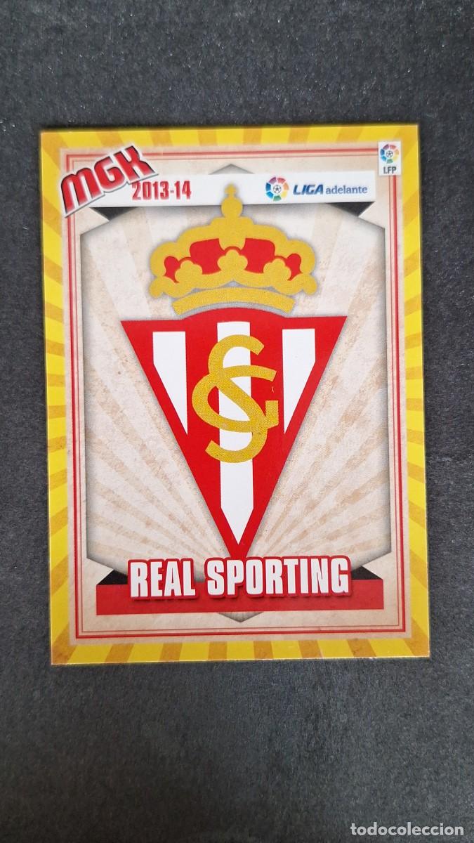 Cromos de f&uacute;tbol: L1 ESCUDO SPORTING DE GIJON LIGA ADELANTE SEGUNDA DIVISION 424 PANINI MEGACRACKS 2013 2014 13 14