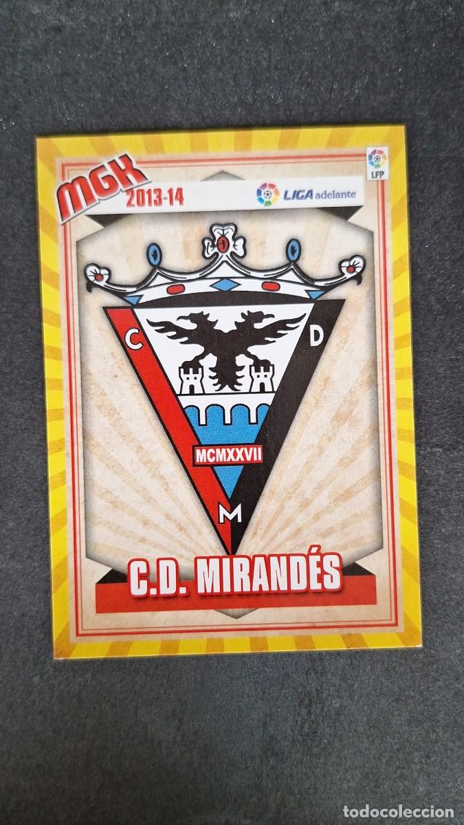Cromos de f&uacute;tbol: L1 ESCUDO C. D. MIRANDES LIGA ADELANTE SEGUNDA DIVISION 429 PANINI MEGACRACKS 2013 2014 13 14