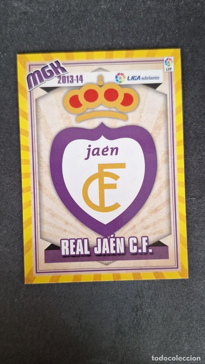 Cromos de f&uacute;tbol: L1 ESCUDO REAL JAEN C. F. LIGA ADELANTE SEGUNDA DIVISION 435 PANINI MEGACRACKS 2013 2014 13 14