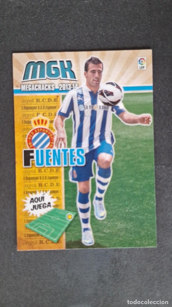 Cromos de f&uacute;tbol: L1 FUENTES R. C. D. ESPA&Ntilde;OL NUEVA FICHA 130 BIS PANINI MEGACRACKS 2013 2014 13 14