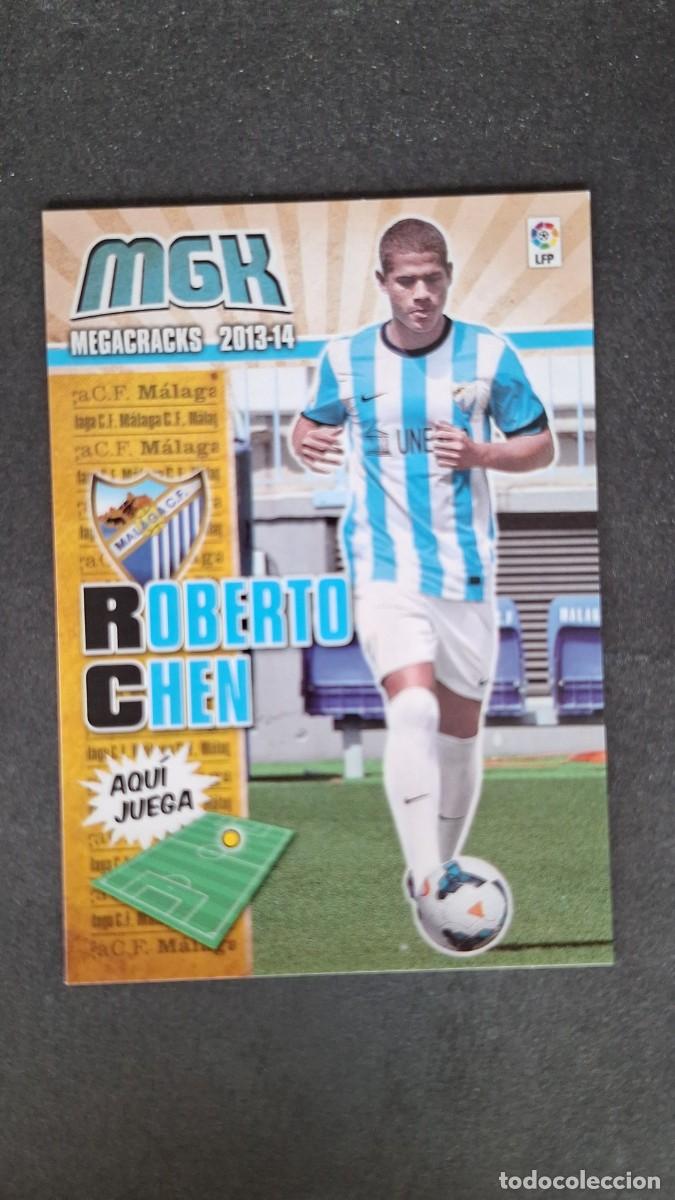 Cromos de f&uacute;tbol: L1 ROBERTO CHEN MALAGA C. F. NUEVA FICHA 220 BIS PANINI MEGACRACKS 2013 2014 13 14