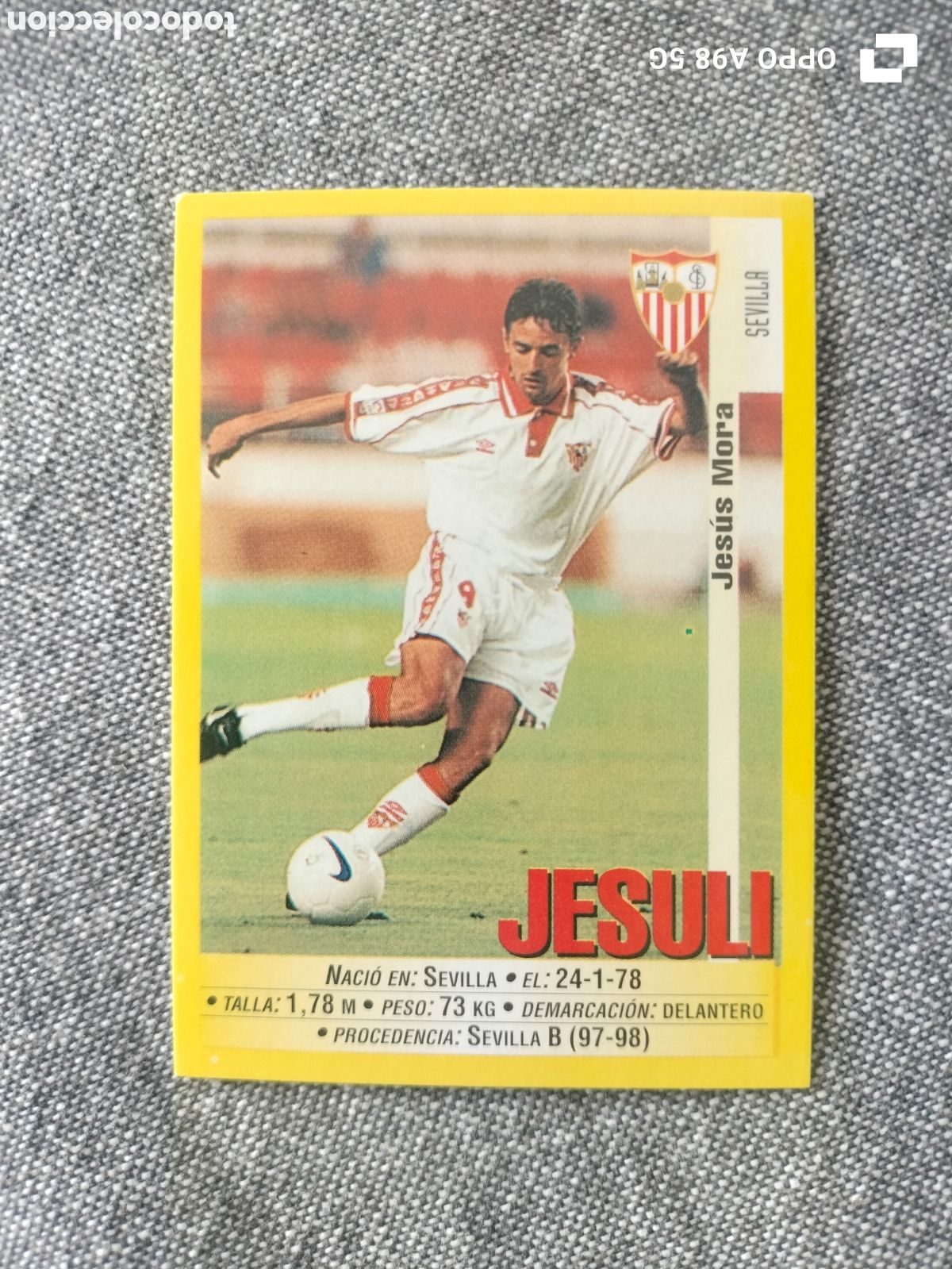 Cromos de f&uacute;tbol: Cromo 375a 375 a Jesuli Sevilla Panini liga temporada 99 00 1999 2000
