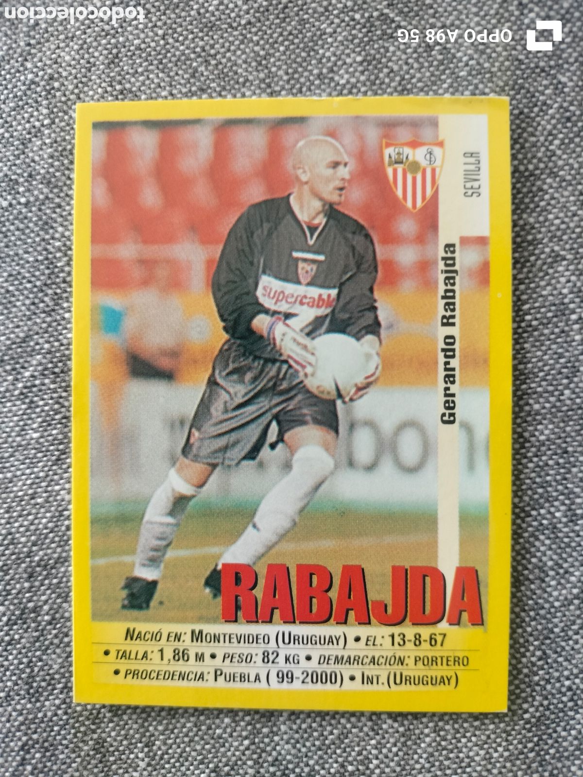 Cromos de f&uacute;tbol: Cromo 380a 30 a Rabadja Sevilla Panini liga temporada 99 00 1999 2000