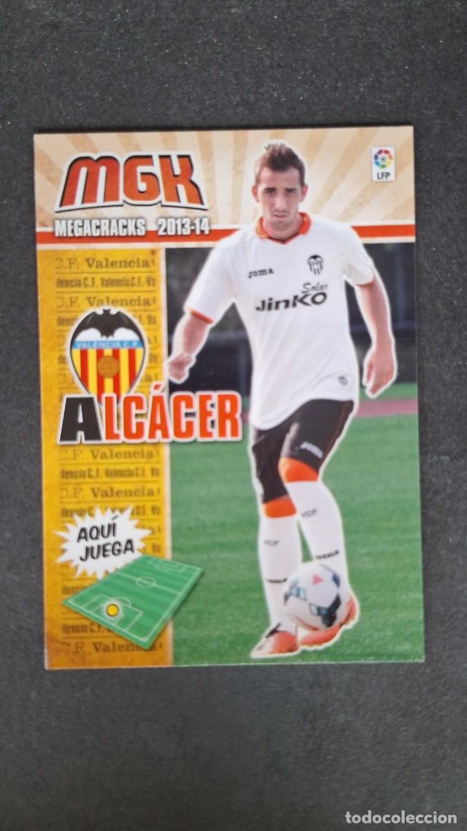 Cromos de f&uacute;tbol: L1 ALCACER VALENCIA C. F. NUEVA FICHA 323 BIS PANINI MEGACRACKS 2013 2014 13 14