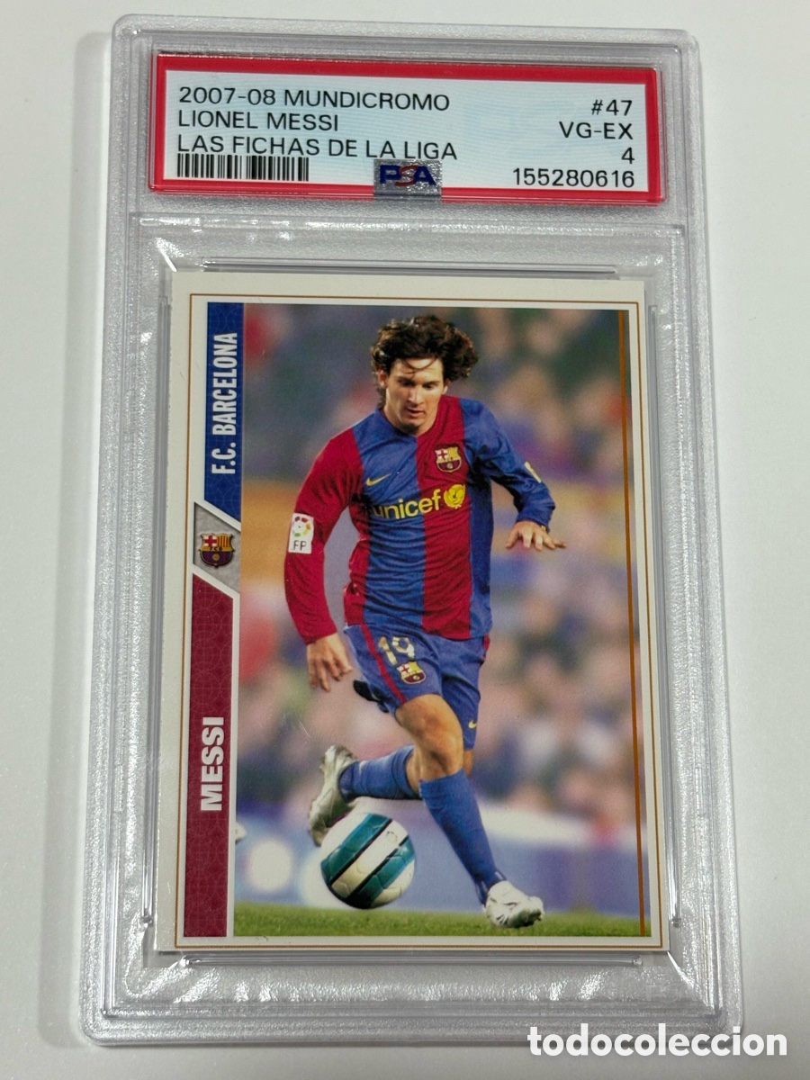 Cromos de f&uacute;tbol: PSA 4 2007-08 MUNDICROMO LIONEL MESSI LAS FICHAS DE LA LIGA 2007 2008