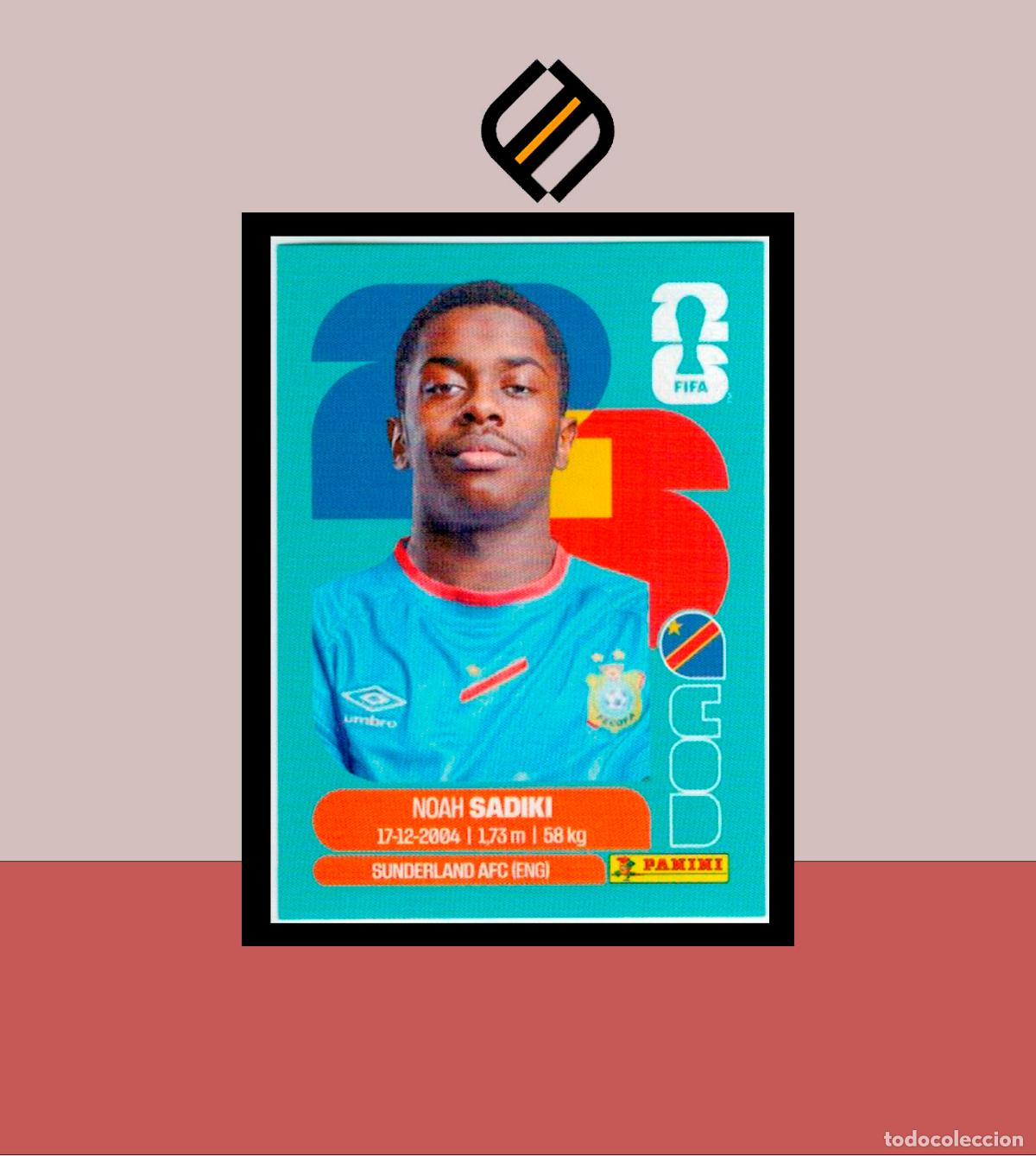 Cromos de f&uacute;tbol: PANINI FIFA CLUB WORLD CUP 2026 26 COD 12 NOAH SADIKI CONGO DR STICKER MUNDIAL MEX CAN USA