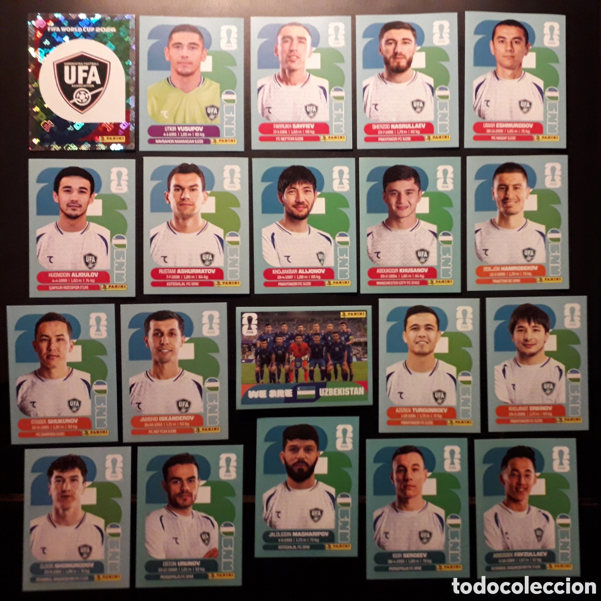 Cromos de f&uacute;tbol: 20 CROMOS UZBEKIST&Aacute;N, EQUIPO COMPLETO MUNDIAL F&Uacute;TBOL 2026 FIFA WORLD CUP PANINI SIN PEGAR
