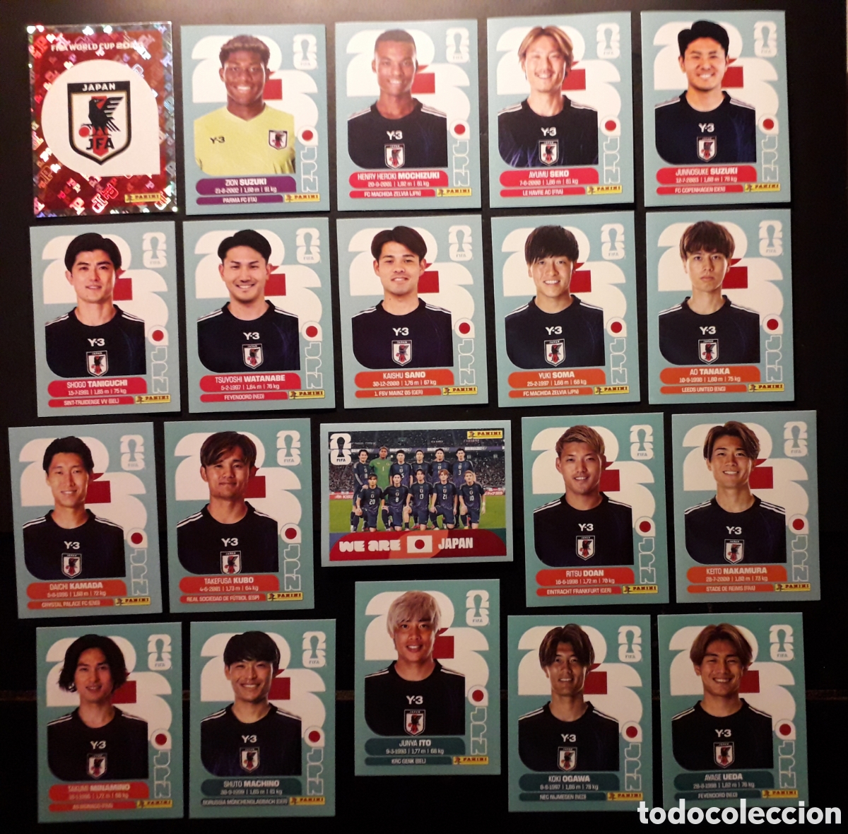 Cromos de f&uacute;tbol: 20 CROMOS JAP&Oacute;N, EQUIPO COMPLETO MUNDIAL F&Uacute;TBOL 2026 FIFA WORLD CUP PANINI SIN PEGAR