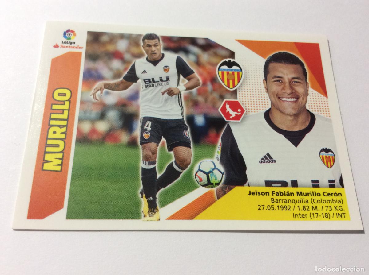 Cromos de f&uacute;tbol: &Uacute;ltimo fichaje 51 Murillo Valencia CF Liga Este 2017 2018 17 18 Panini