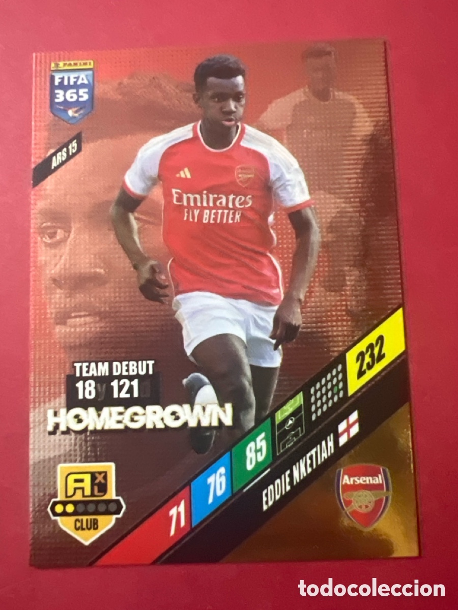 Cromos de f&uacute;tbol: ARS 15 ARS15 FIFA 365 2024 ADRENALYN XL EDDIE NKETIAH ARSENAL PANINI 24 2023 23 CARD HOMEGROWN