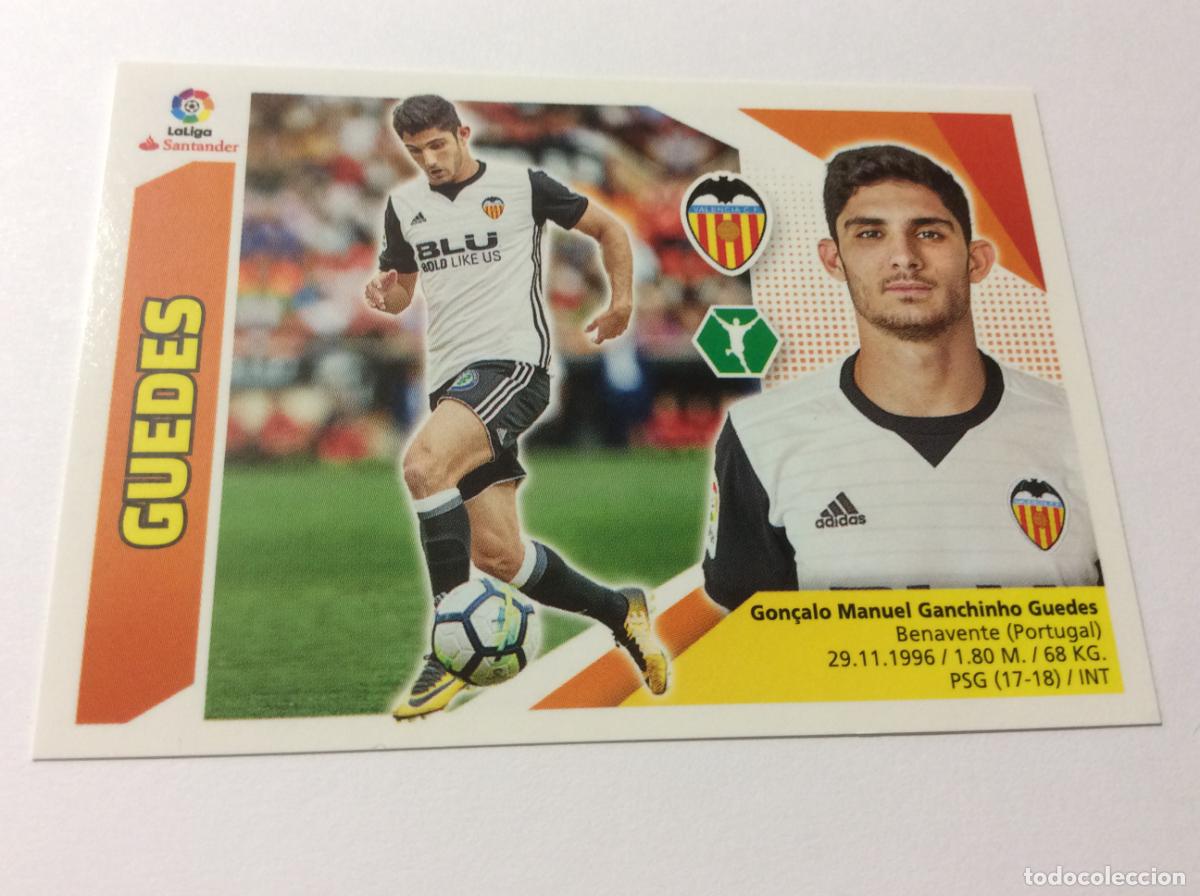 Cromos de f&uacute;tbol: &Uacute;ltimo fichaje 63 Guedes Valencia CF Liga Este 2017 2018 17 18 Panini