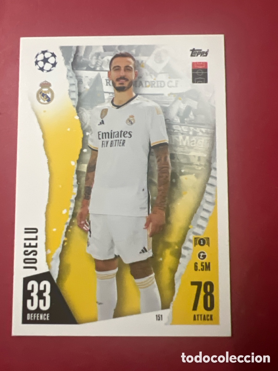 Cromos de f&uacute;tbol: E1228. 151 JOSELU REAL MADRID MATCH ATTAX 2023 2024 TOPPS