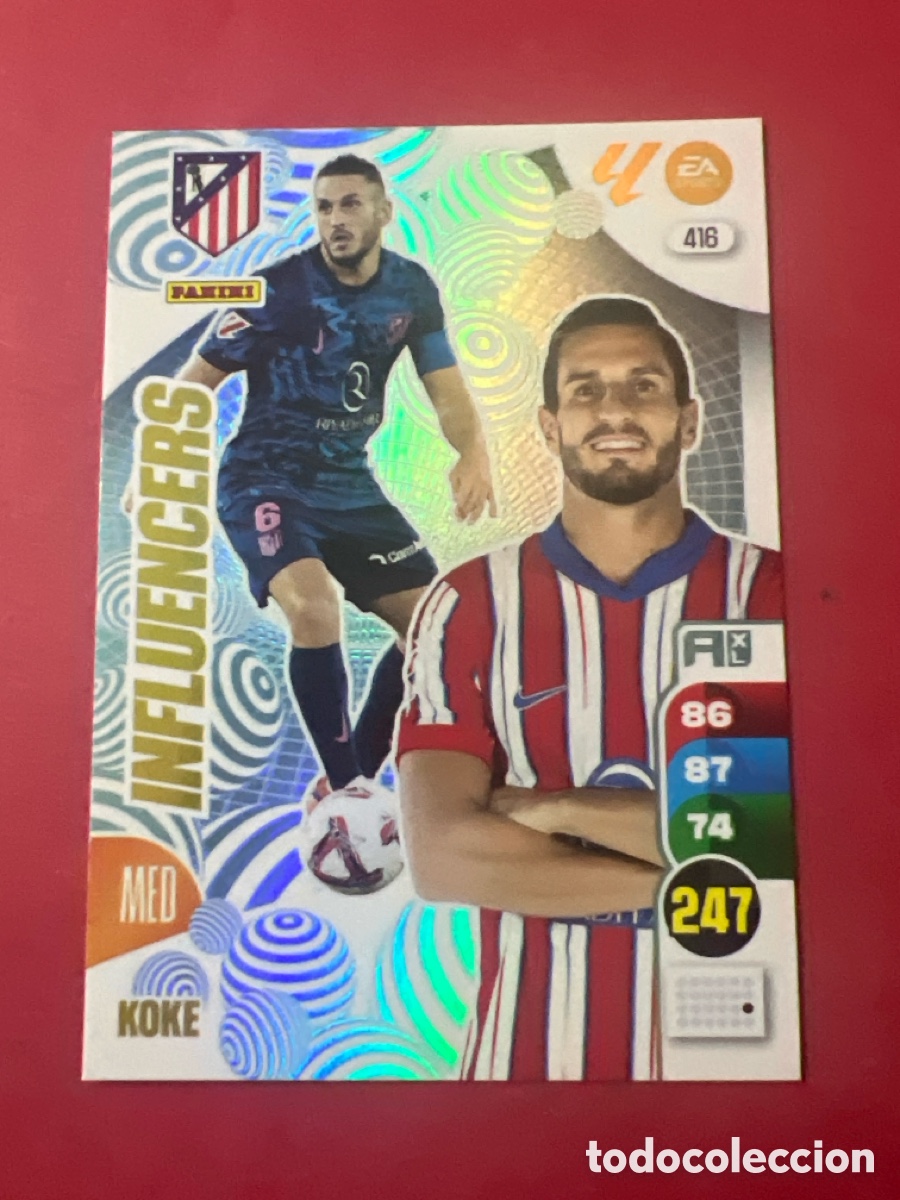Cromos de f&uacute;tbol: C1232. 416 KOKE ATLETICO DE MADRID INFLUENCERS FICHAS ALBUM ADRENALYN XL 2024 2025 24 25