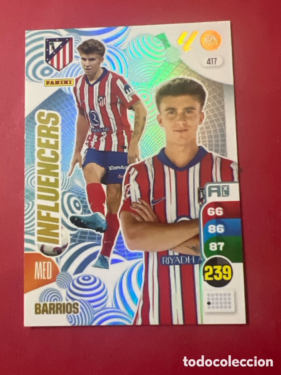 Cromos de f&uacute;tbol: E1233. BARRIOS INFLUENCERS 417 ADRENALYN XL 2024 2025 24 25