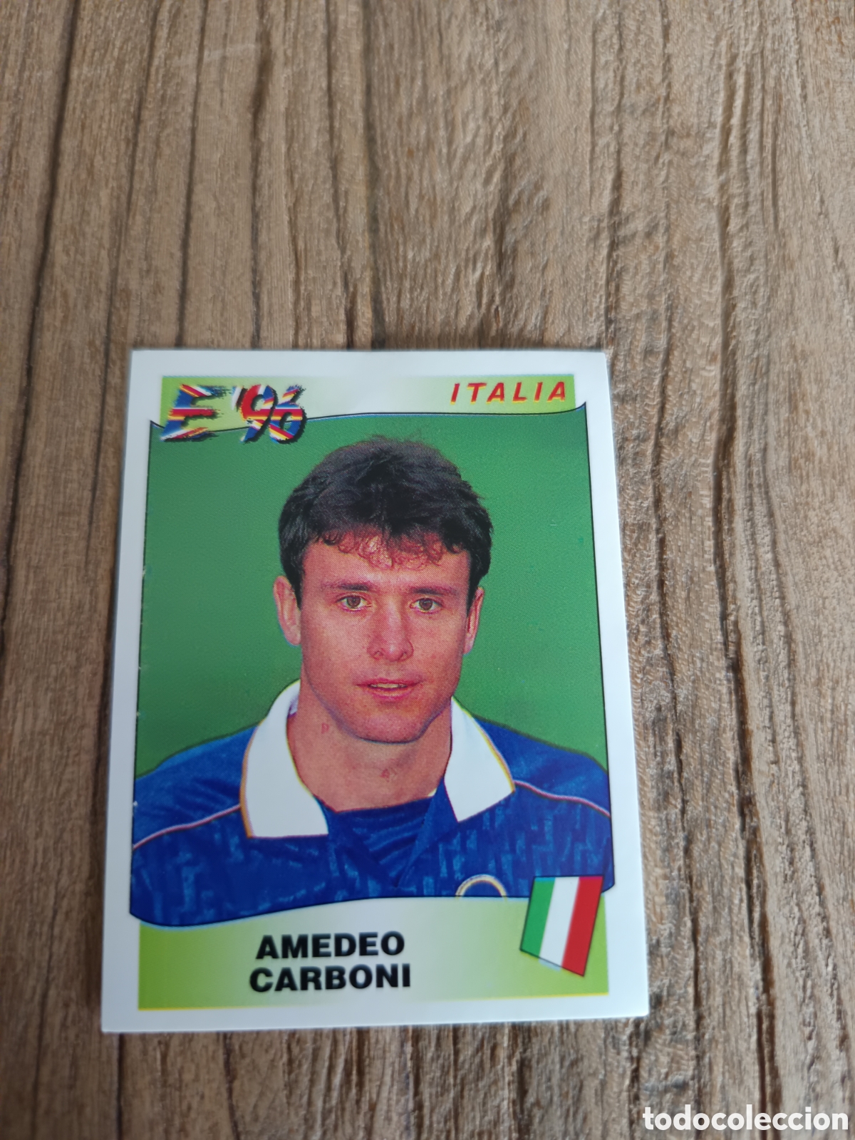 Cromos de f&uacute;tbol: Cromo sin pegar Panini Eurocopa 1996. Italia Carboni n&uacute;mero 243